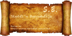 Stefán Barnabás névjegykártya