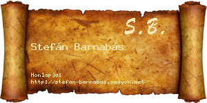 Stefán Barnabás névjegykártya